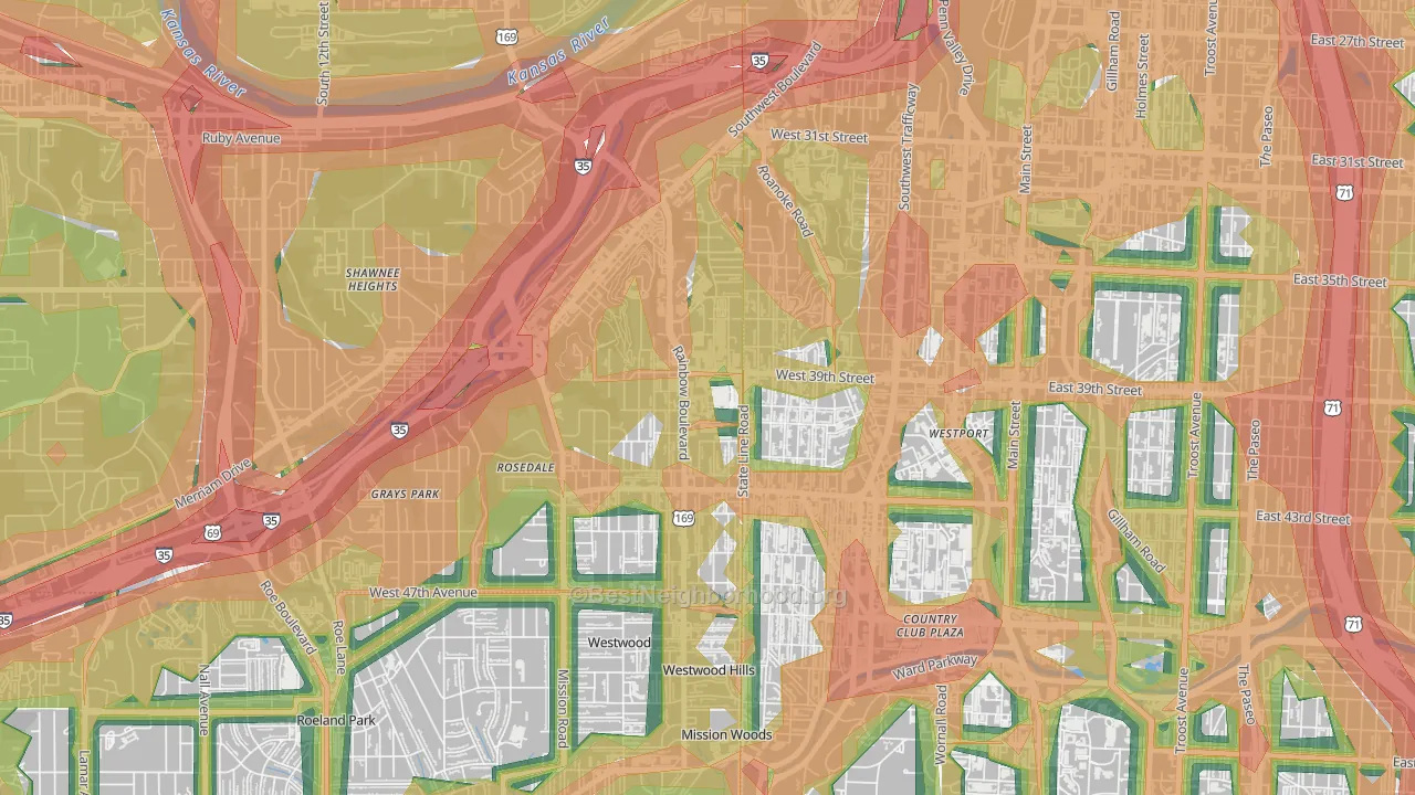 66160, KS Map of Noise Levels in 66160