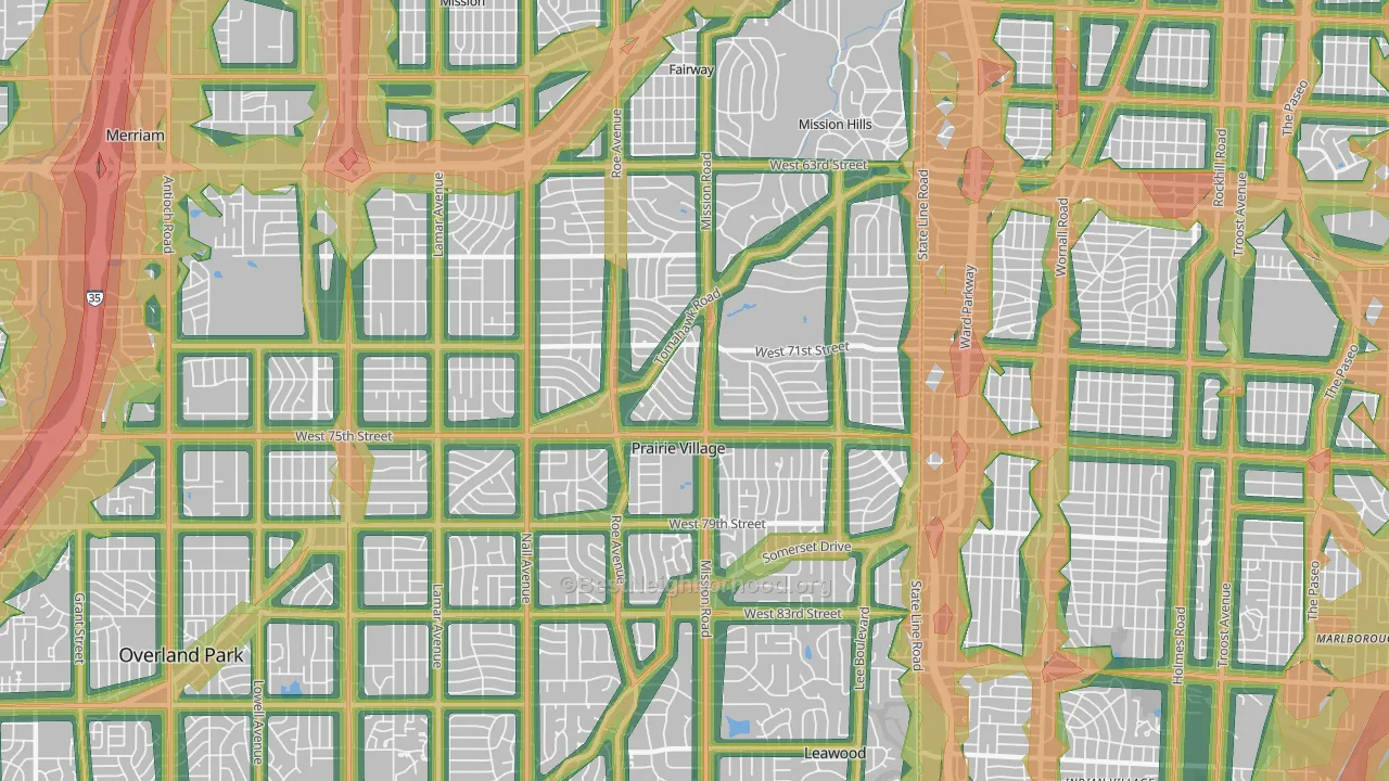 66208, KS Map of Noise Levels in 66208