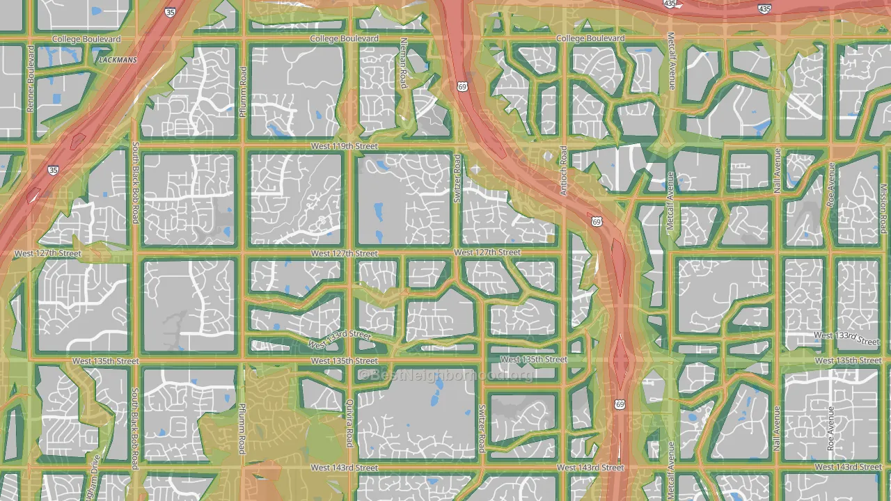 66213, KS Map of Noise Levels in 66213