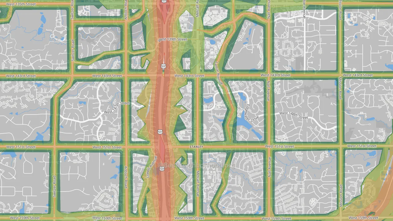 66223, KS Map of Noise Levels in 66223