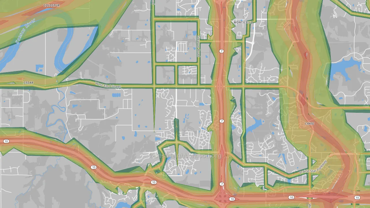 66227, KS Map of Noise Levels in 66227