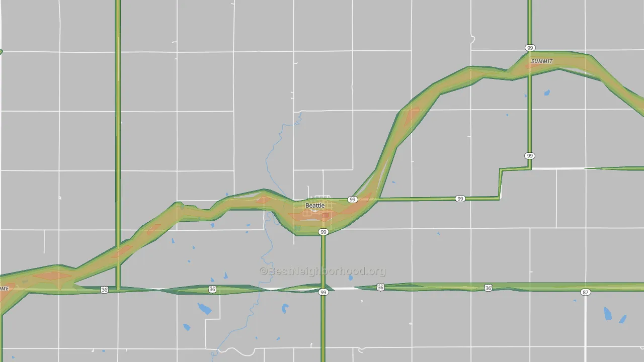 66406, KS Map of Noise Levels in 66406