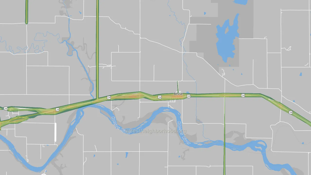 66407, KS Map of Noise Levels in 66407