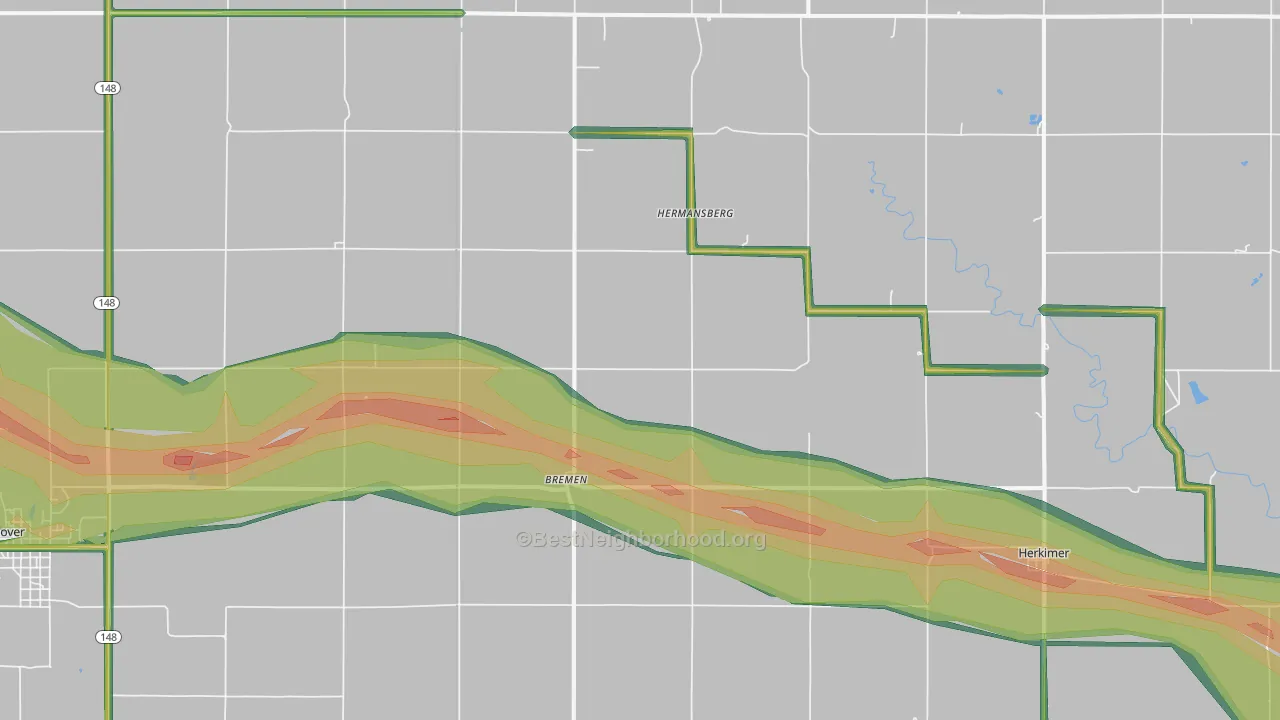 66412, KS Map of Noise Levels in 66412