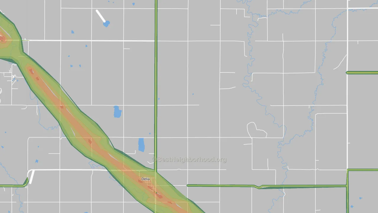 66418, KS Map of Noise Levels in 66418
