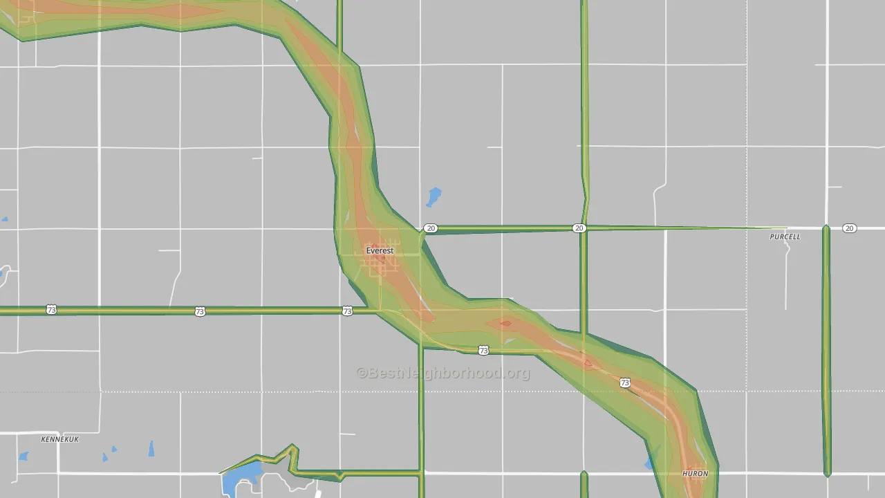 66424, KS Map of Noise Levels in 66424