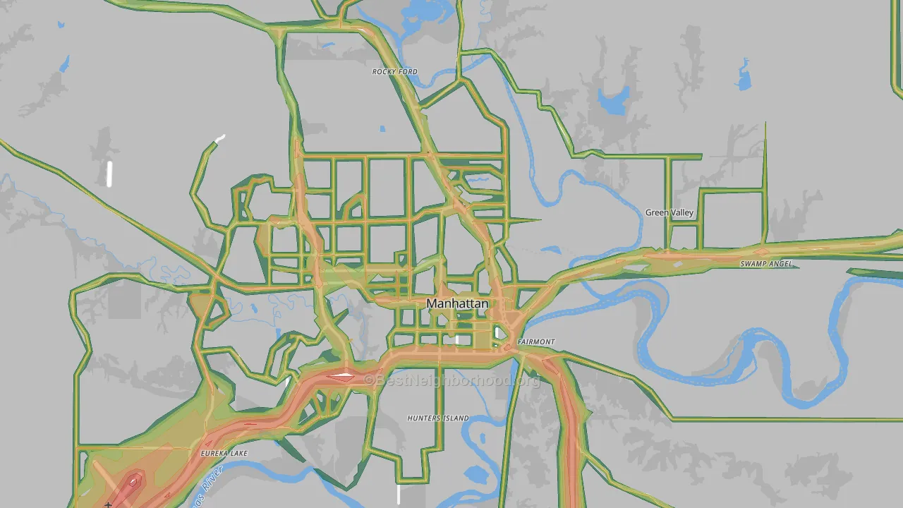 66502, KS Map of Noise Levels in 66502