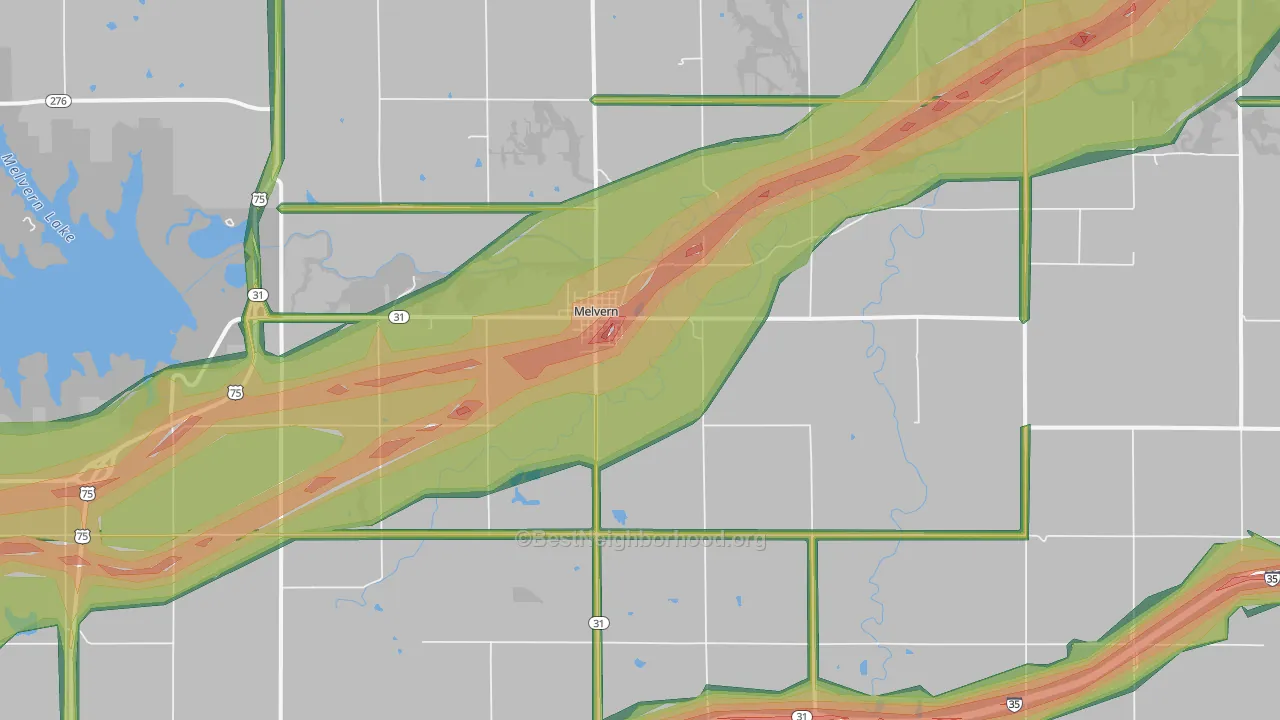 66510, KS Map of Noise Levels in 66510