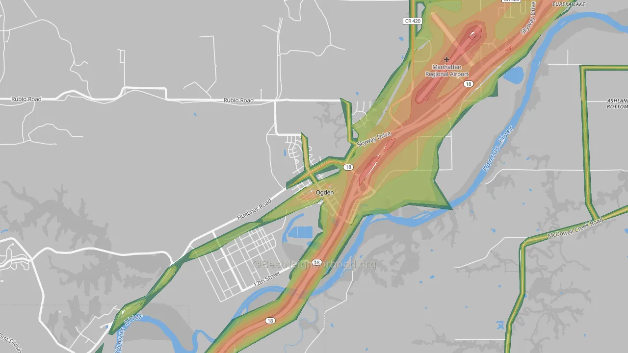 66517, KS Map of Noise Levels in 66517