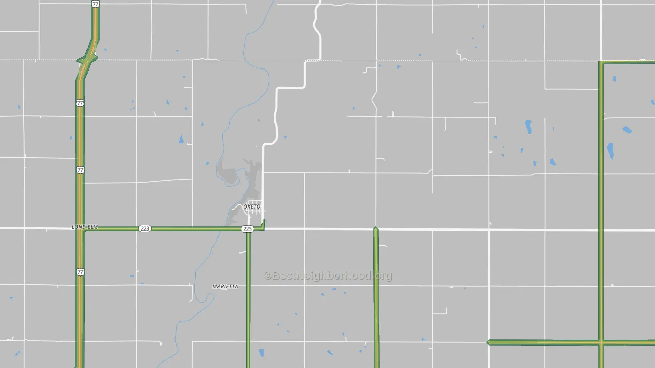 66518, KS Map of Noise Levels in 66518