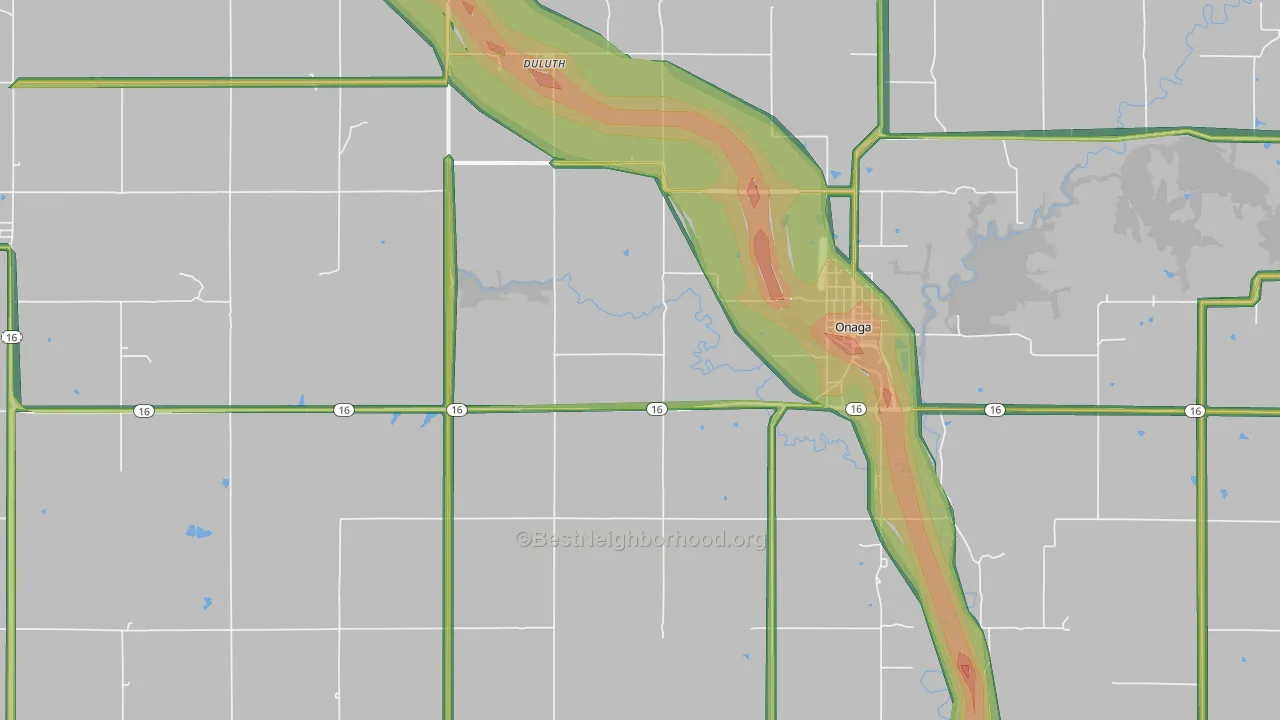 66521, KS Map of Noise Levels in 66521