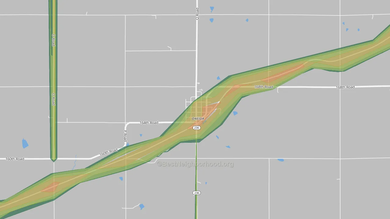 66522, KS Map of Noise Levels in 66522