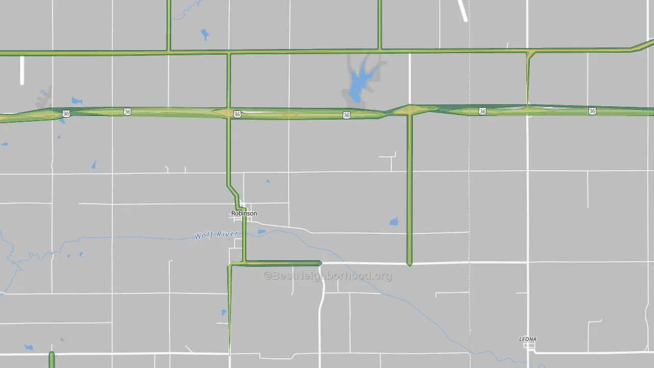 66532, KS Map of Noise Levels in 66532