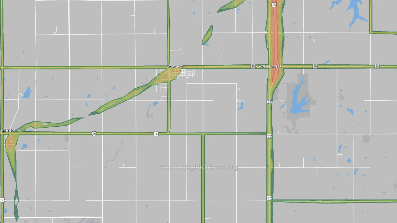 66537, KS Map of Noise Levels in 66537
