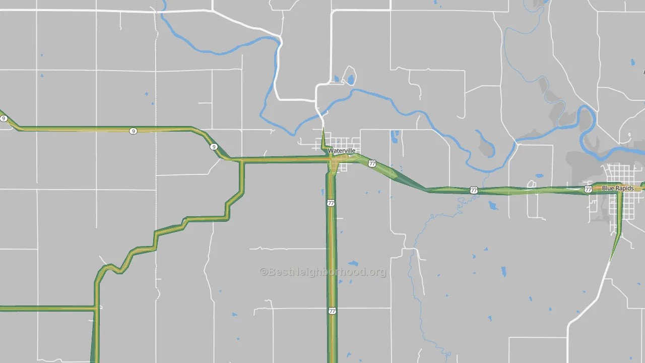 66548, KS Map of Noise Levels in 66548