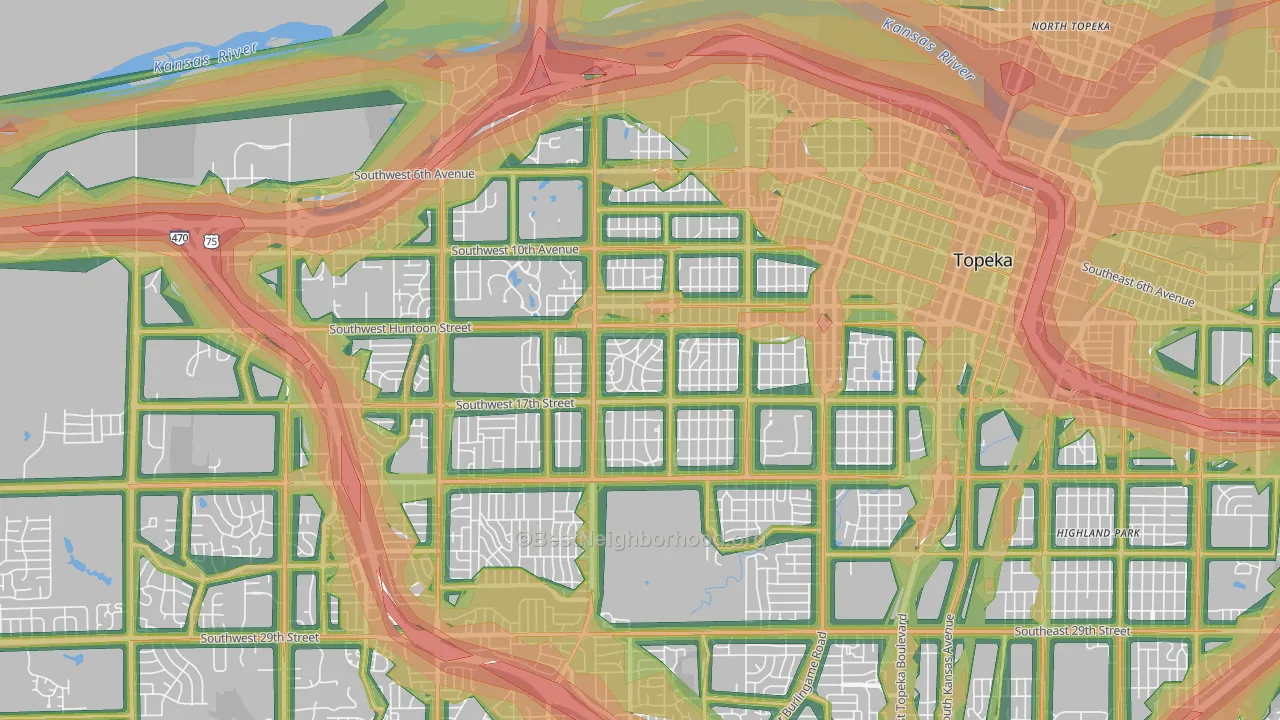 66604, KS Map of Noise Levels in 66604