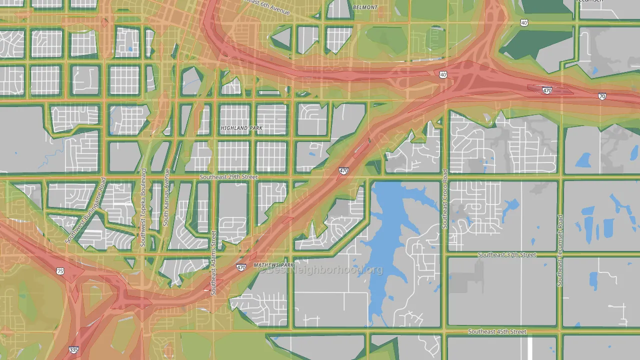 66605, KS Map of Noise Levels in 66605
