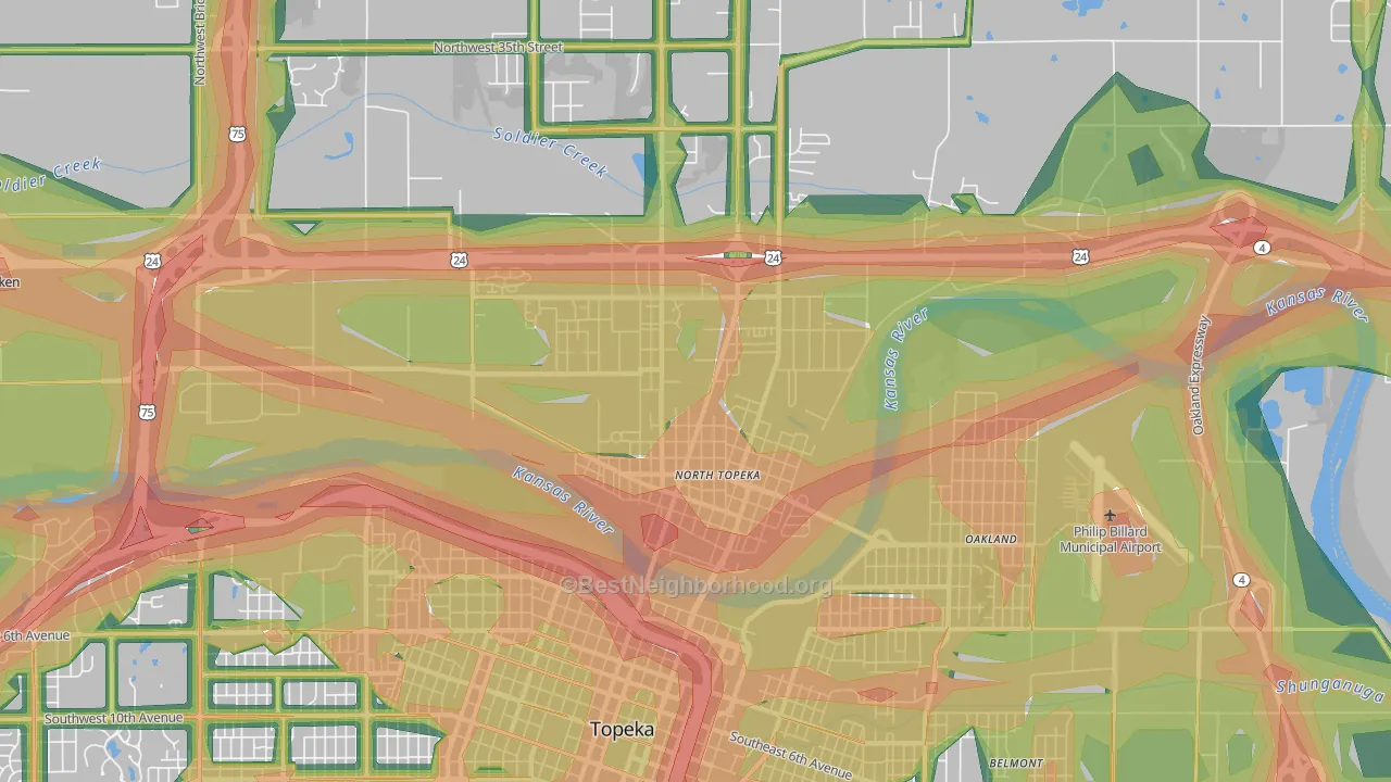 66608, KS Map of Noise Levels in 66608
