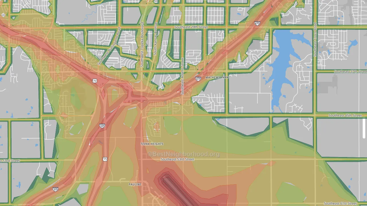 66609, KS Map of Noise Levels in 66609