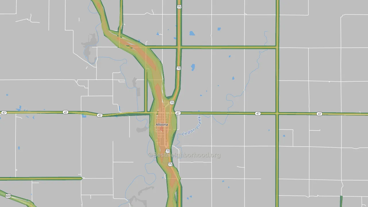 66710, KS Map of Noise Levels in 66710