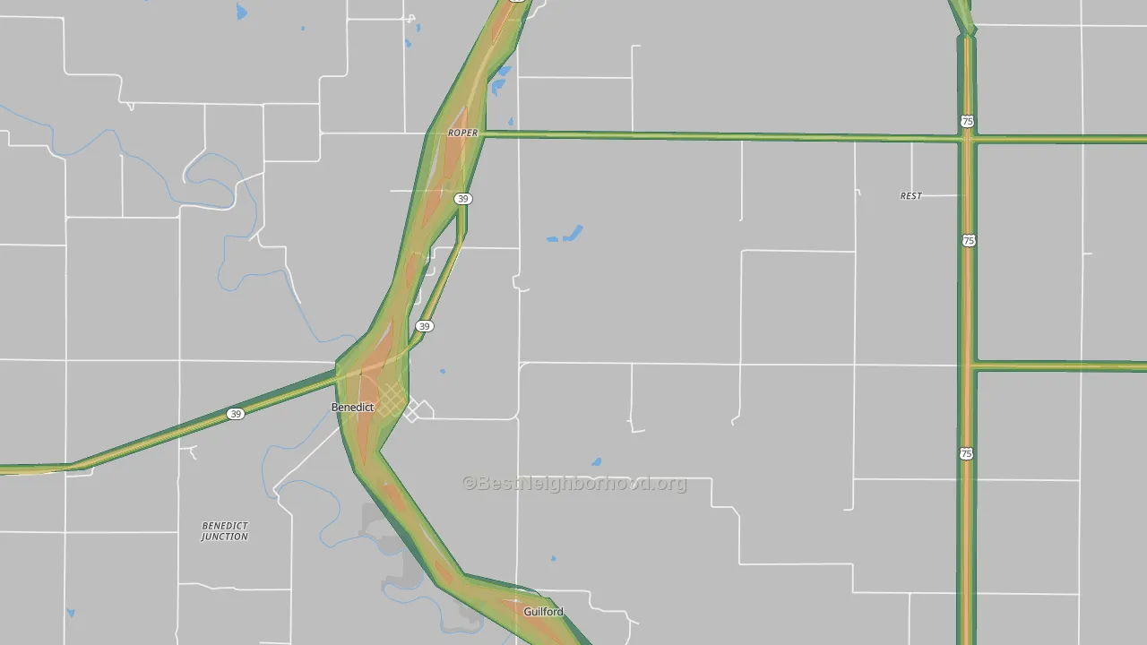 66714, KS Map of Noise Levels in 66714