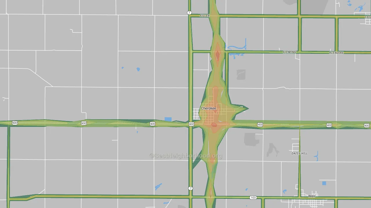 66724, KS Map of Noise Levels in 66724