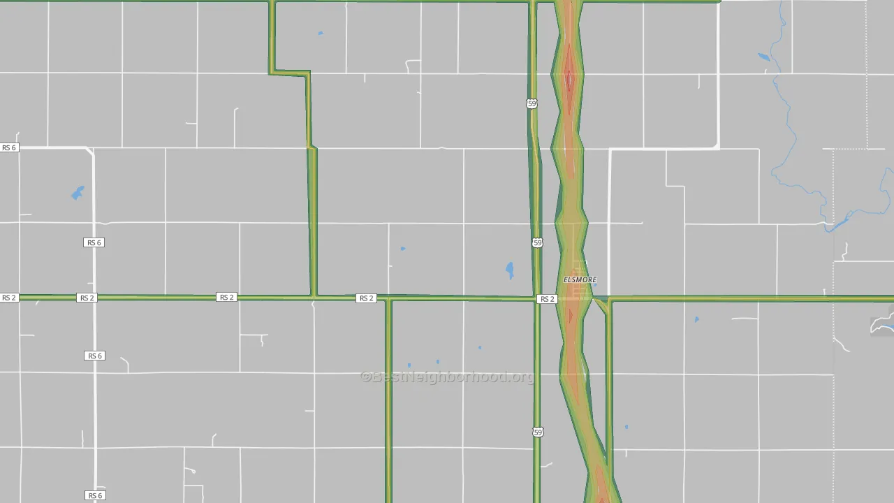 66732, KS Map of Noise Levels in 66732