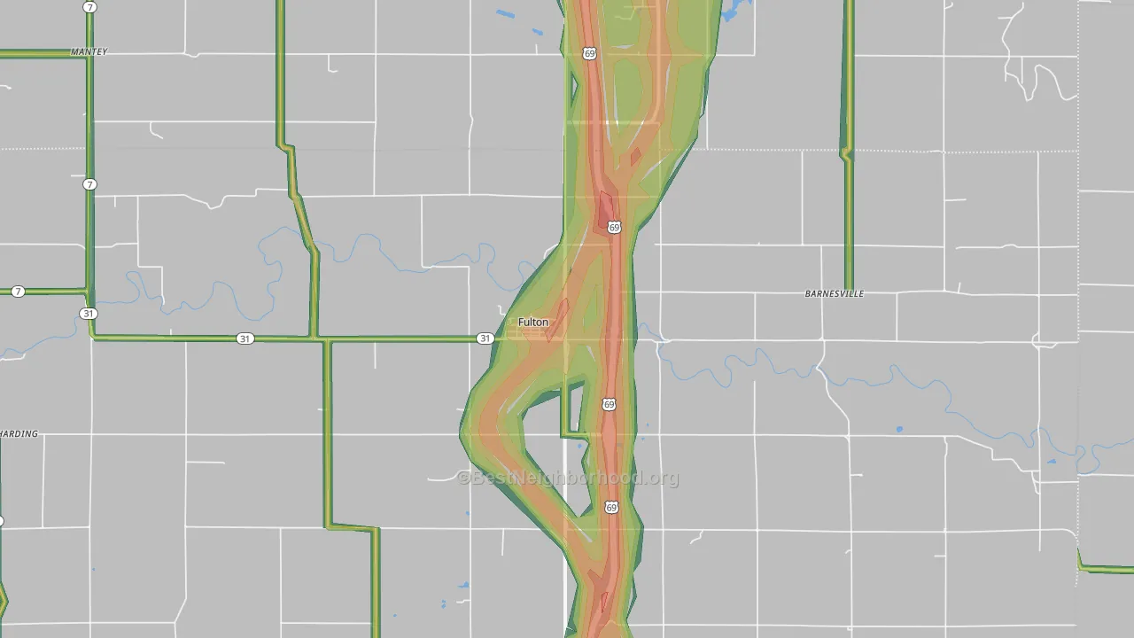 66738, KS Map of Noise Levels in 66738