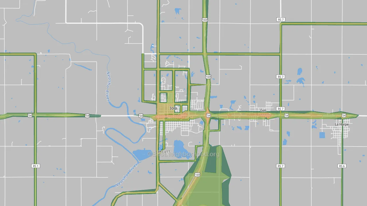 66749, KS Map of Noise Levels in 66749