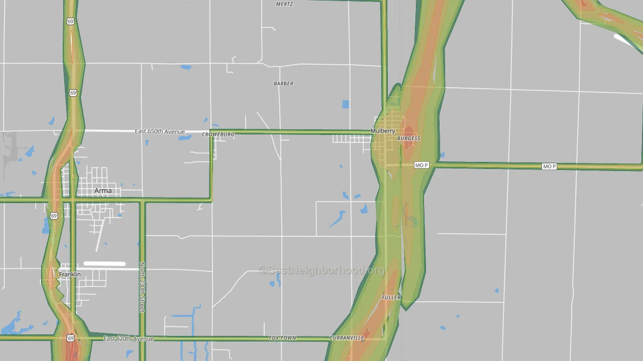66756, KS Map of Noise Levels in 66756