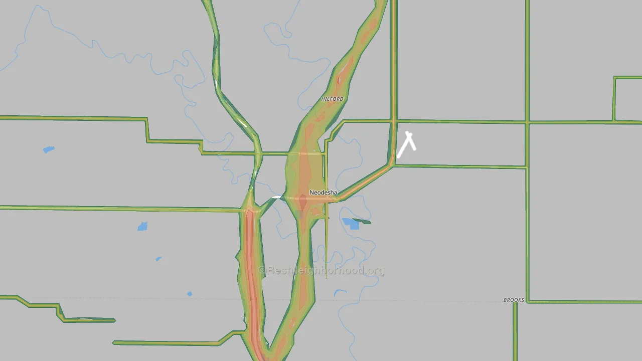 66757, KS Map of Noise Levels in 66757