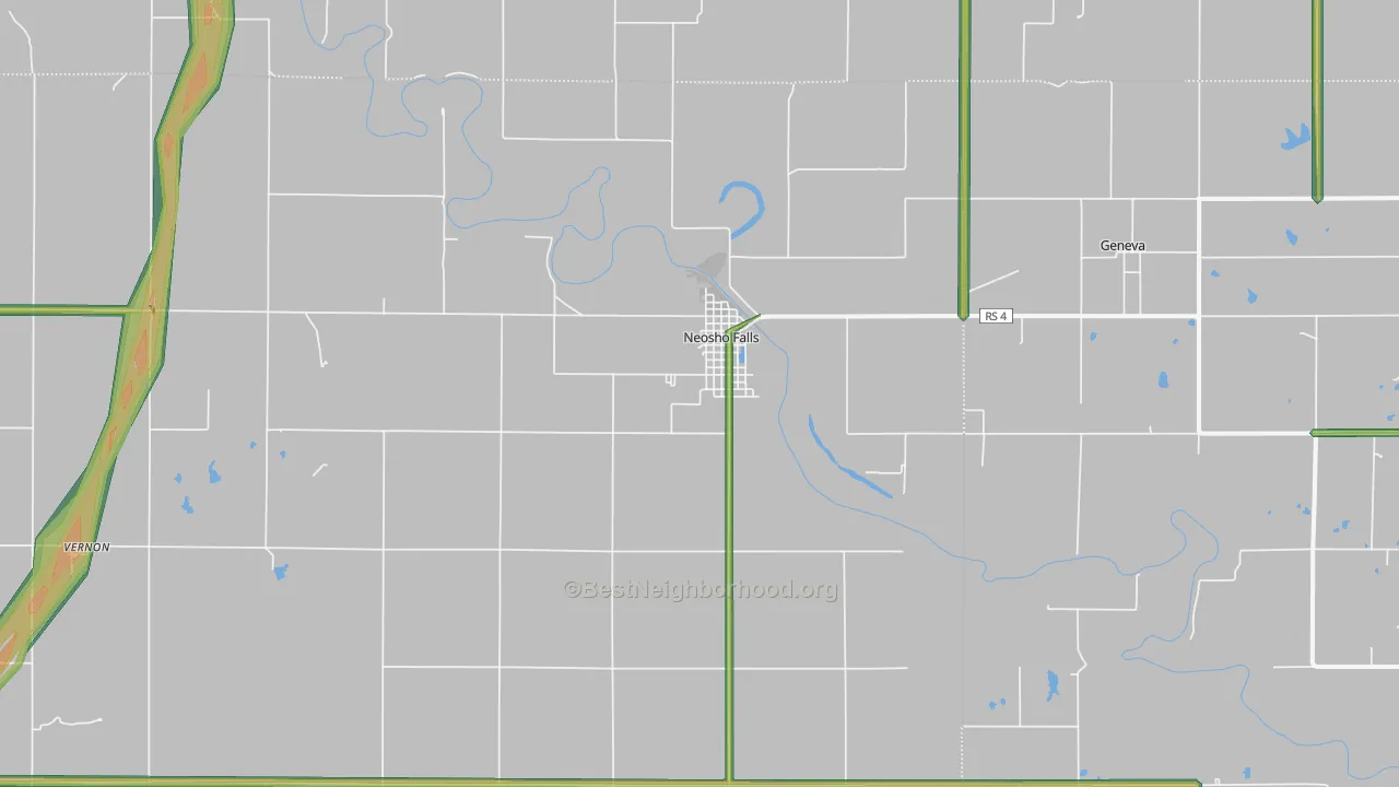 66758, KS Map of Noise Levels in 66758
