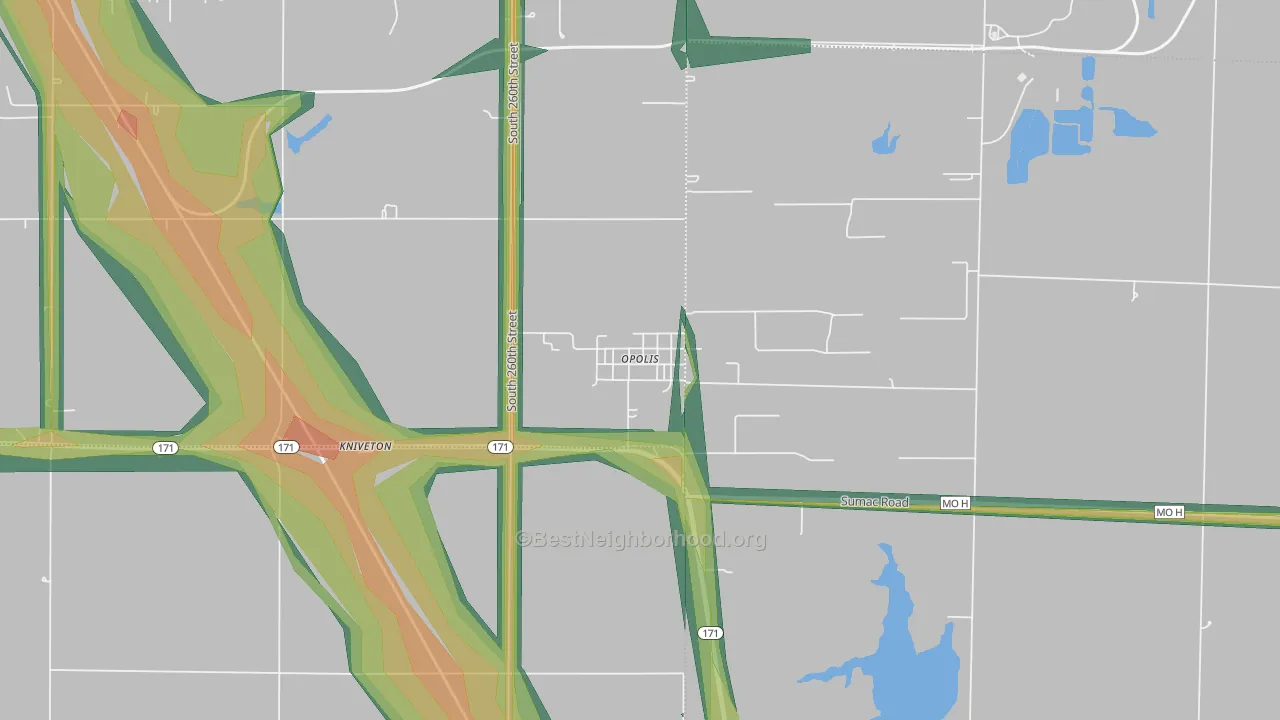 66760, KS Map of Noise Levels in 66760