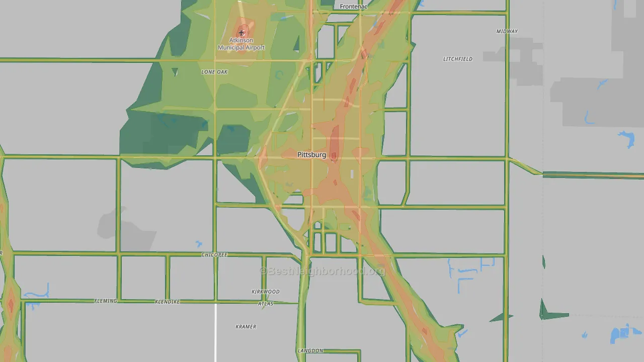 66762, KS Map of Noise Levels in 66762