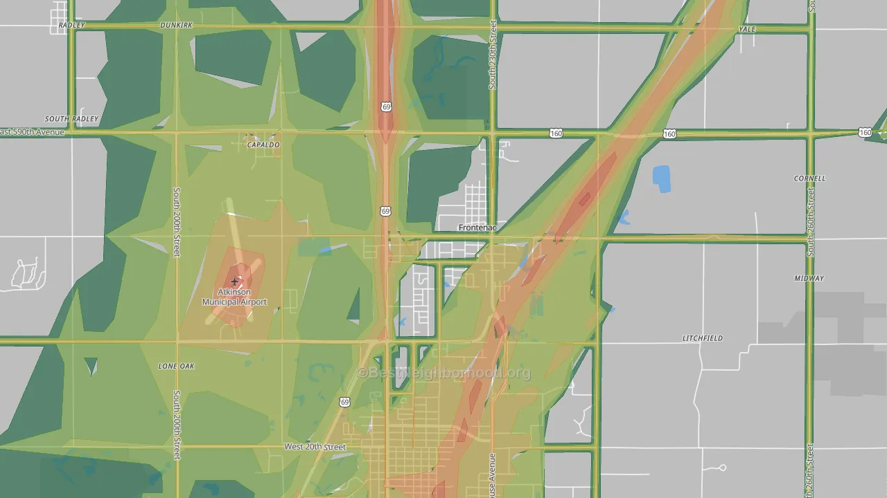 66763, KS Map of Noise Levels in 66763