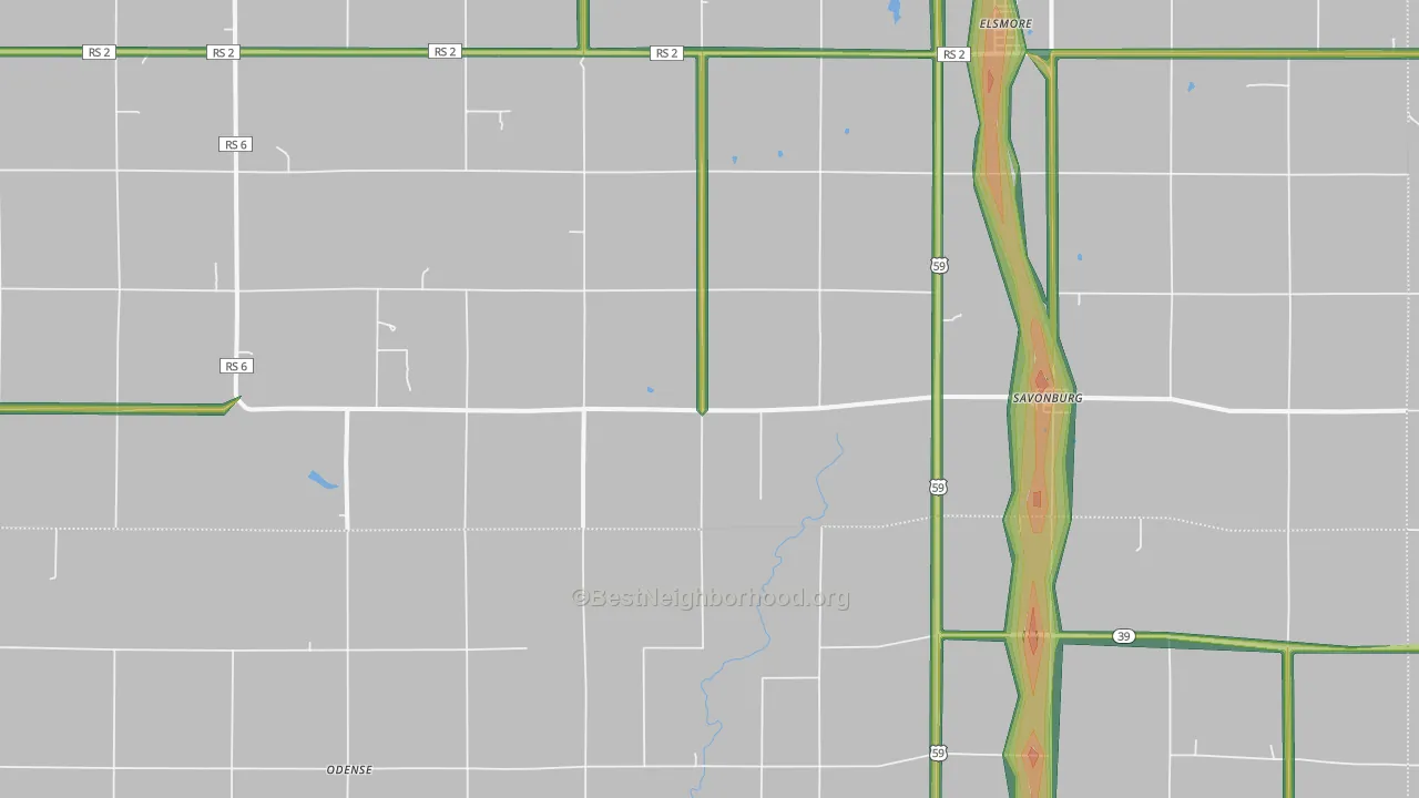 66772, KS Map of Noise Levels in 66772
