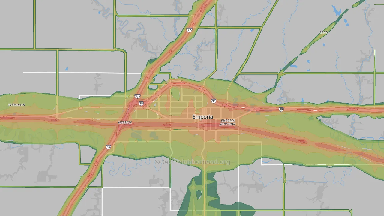 66801, KS Map of Noise Levels in 66801