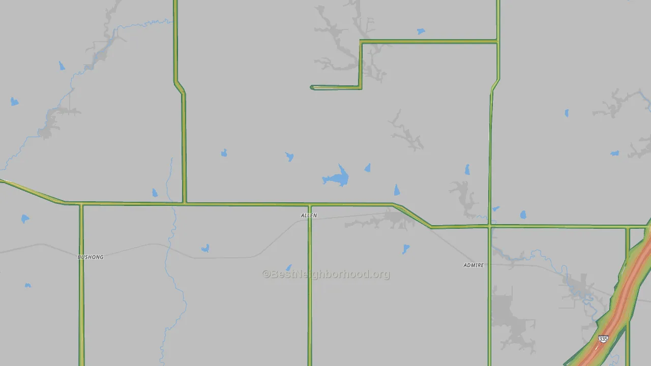 66833, KS Map of Noise Levels in 66833