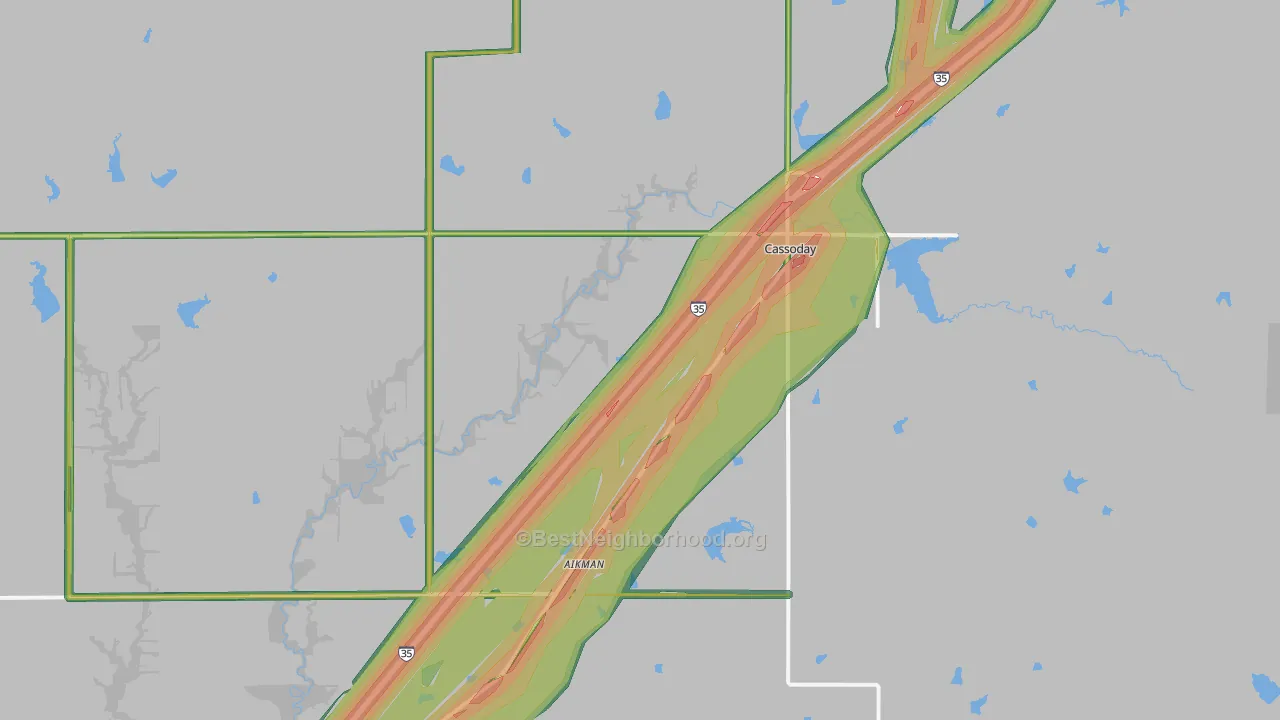 66842, KS Map of Noise Levels in 66842
