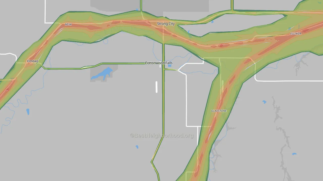 66845, KS Map of Noise Levels in 66845