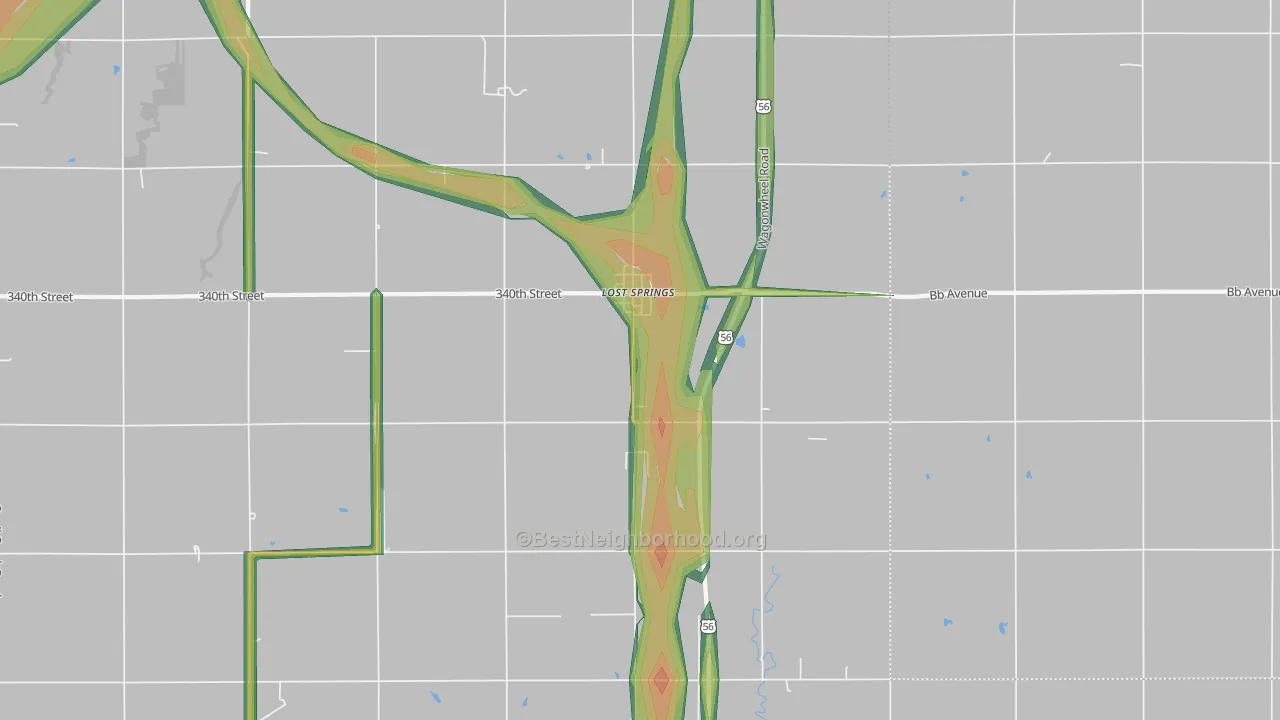 66859, KS Map of Noise Levels in 66859