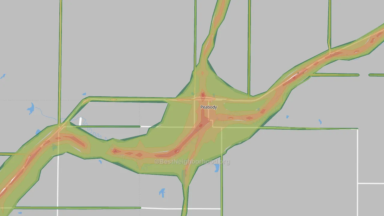 66866, KS Map of Noise Levels in 66866