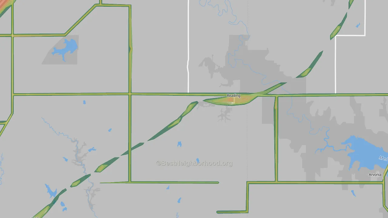 66868, KS Map of Noise Levels in 66868