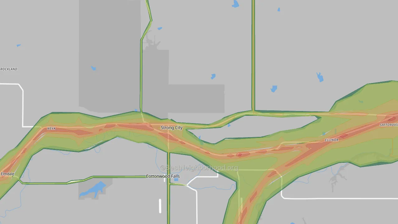 66869, KS Map of Noise Levels in 66869