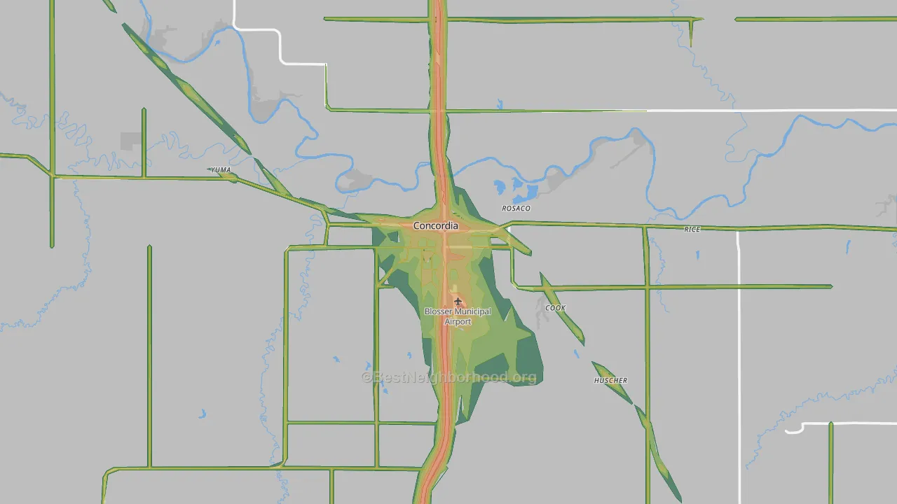 66901, KS Map of Noise Levels in 66901