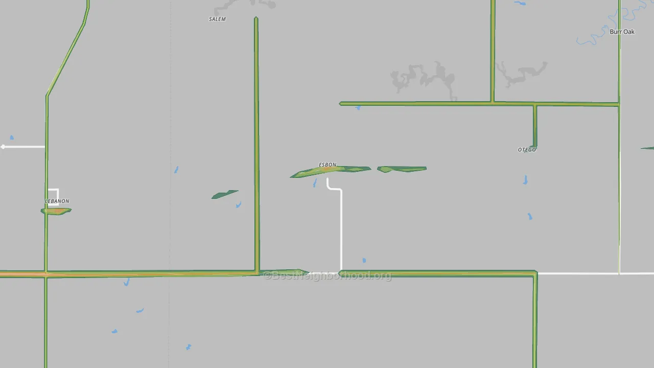 66941, KS Map of Noise Levels in 66941