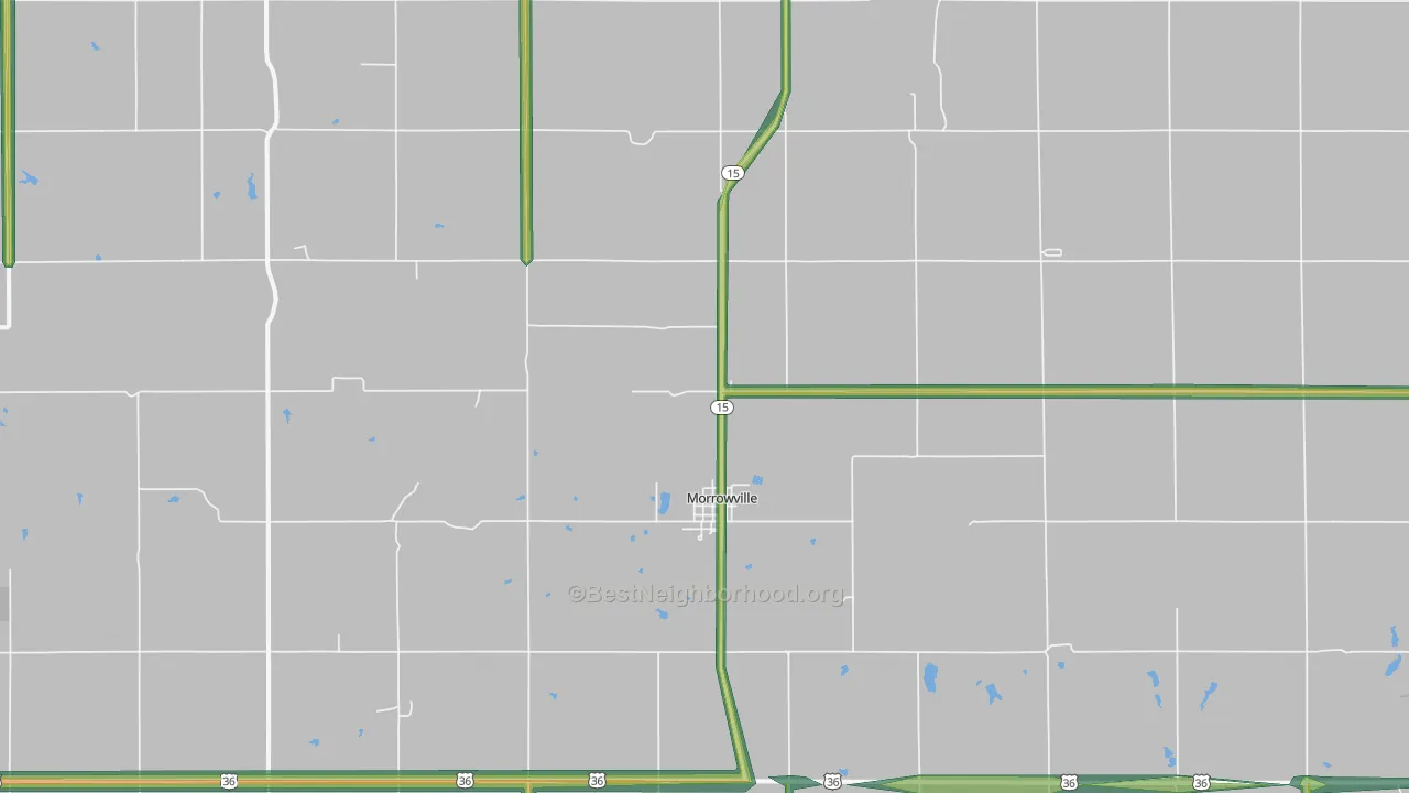 66958, KS Map of Noise Levels in 66958
