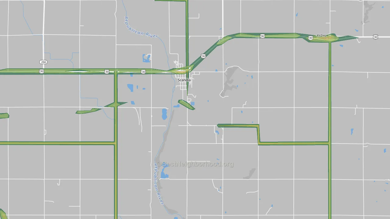66966, KS Map of Noise Levels in 66966