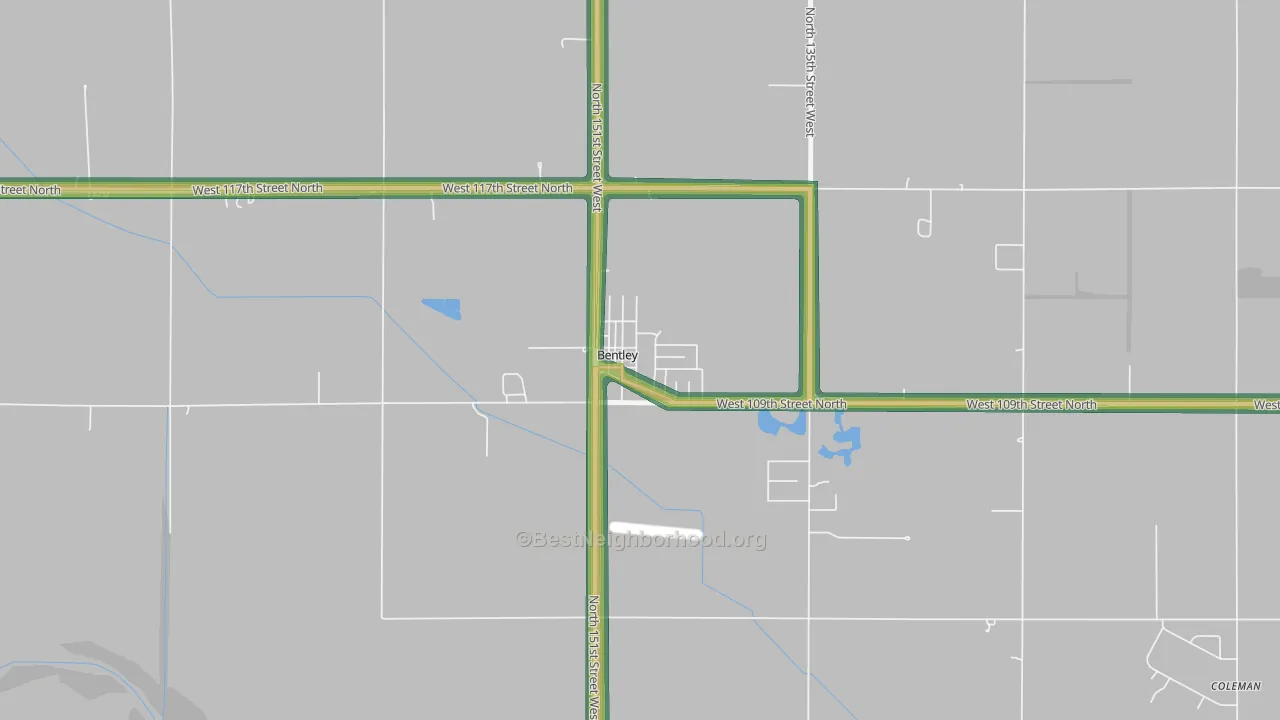 67016, KS Map of Noise Levels in 67016