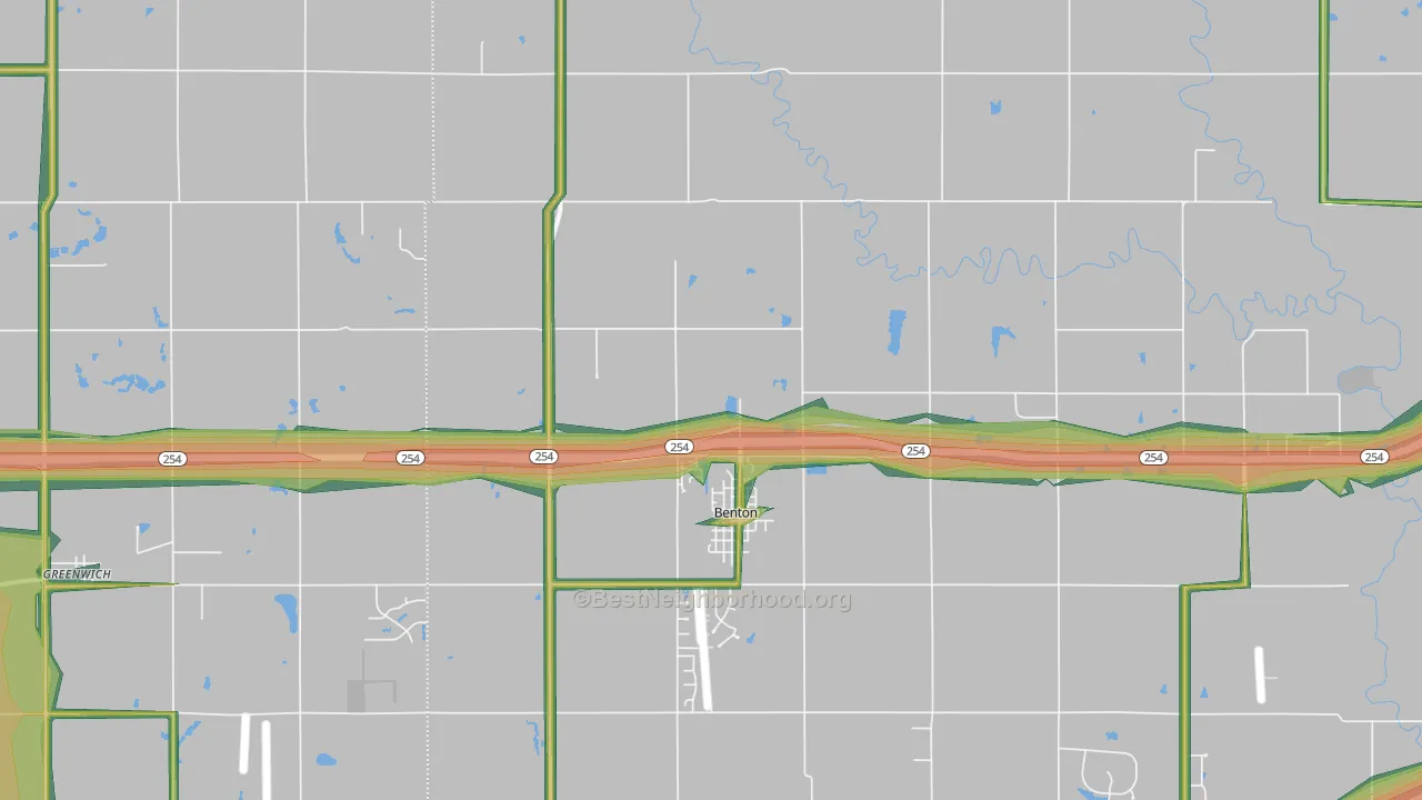 67017, KS Map of Noise Levels in 67017